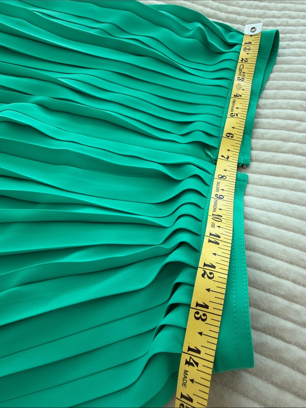 J. Crew Green Pleated Midi Skirt Size 4 - Picture 9 of 12